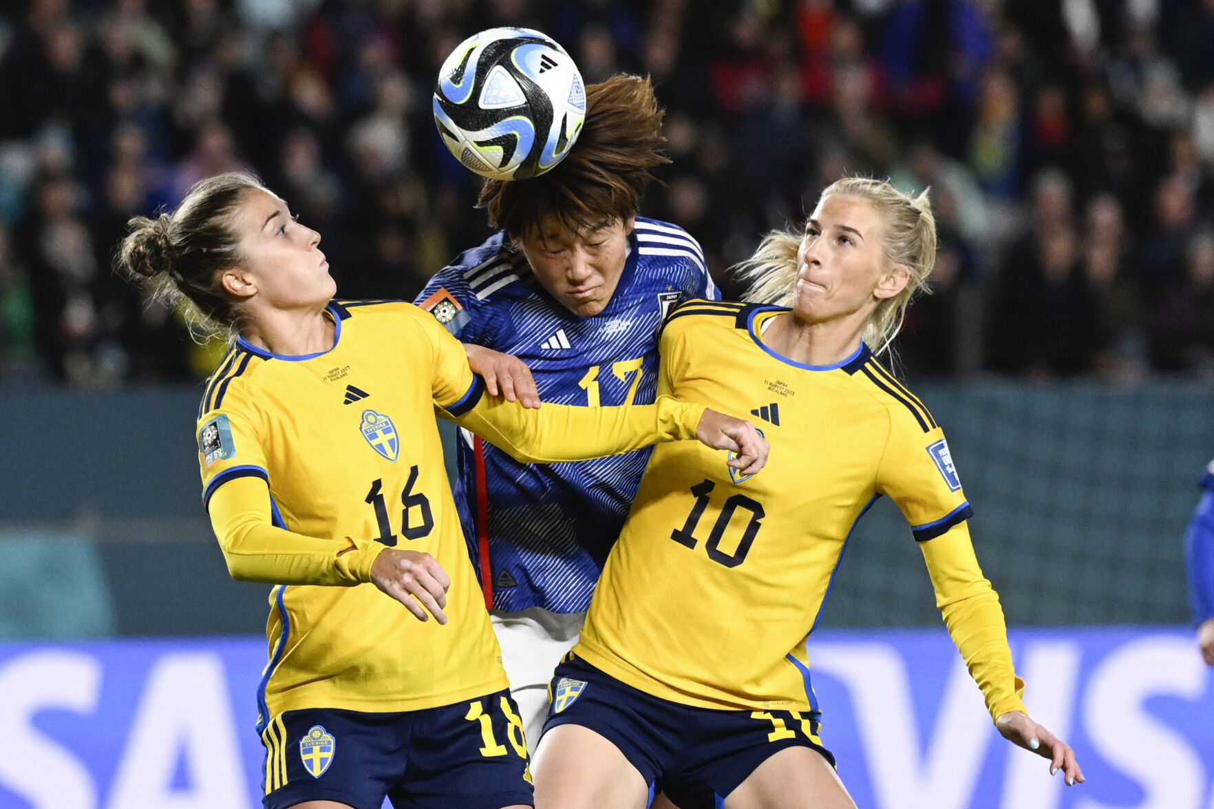 Filippa Angeldal scores as Sweden reaches Womens World Cup semifinals by topping Japan 2-1