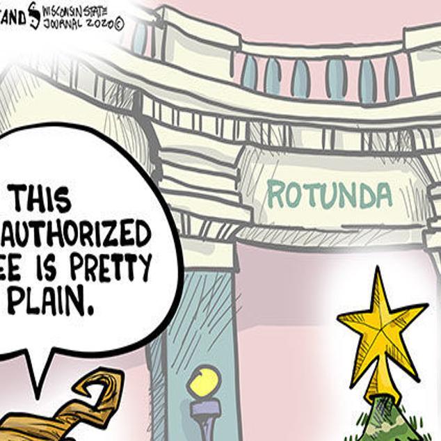 Hands On Wisconsin Capitol Tree Is Trimmed With Gop Accomplishments Opinion Cartoon Madison Com