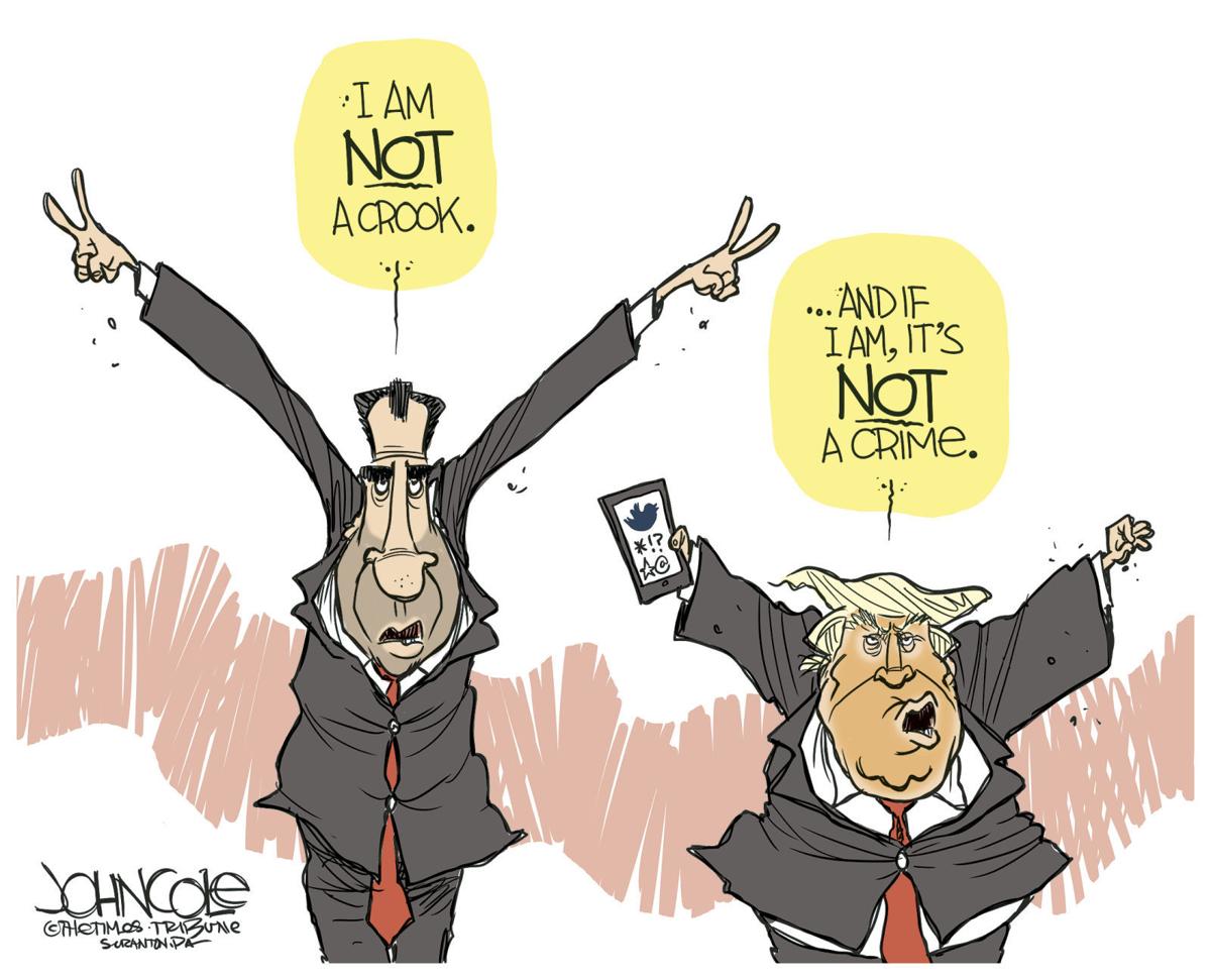 Nixon And Trump Defend Themselves In John Cole S Latest Political Cartoon