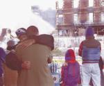 Friends embrace