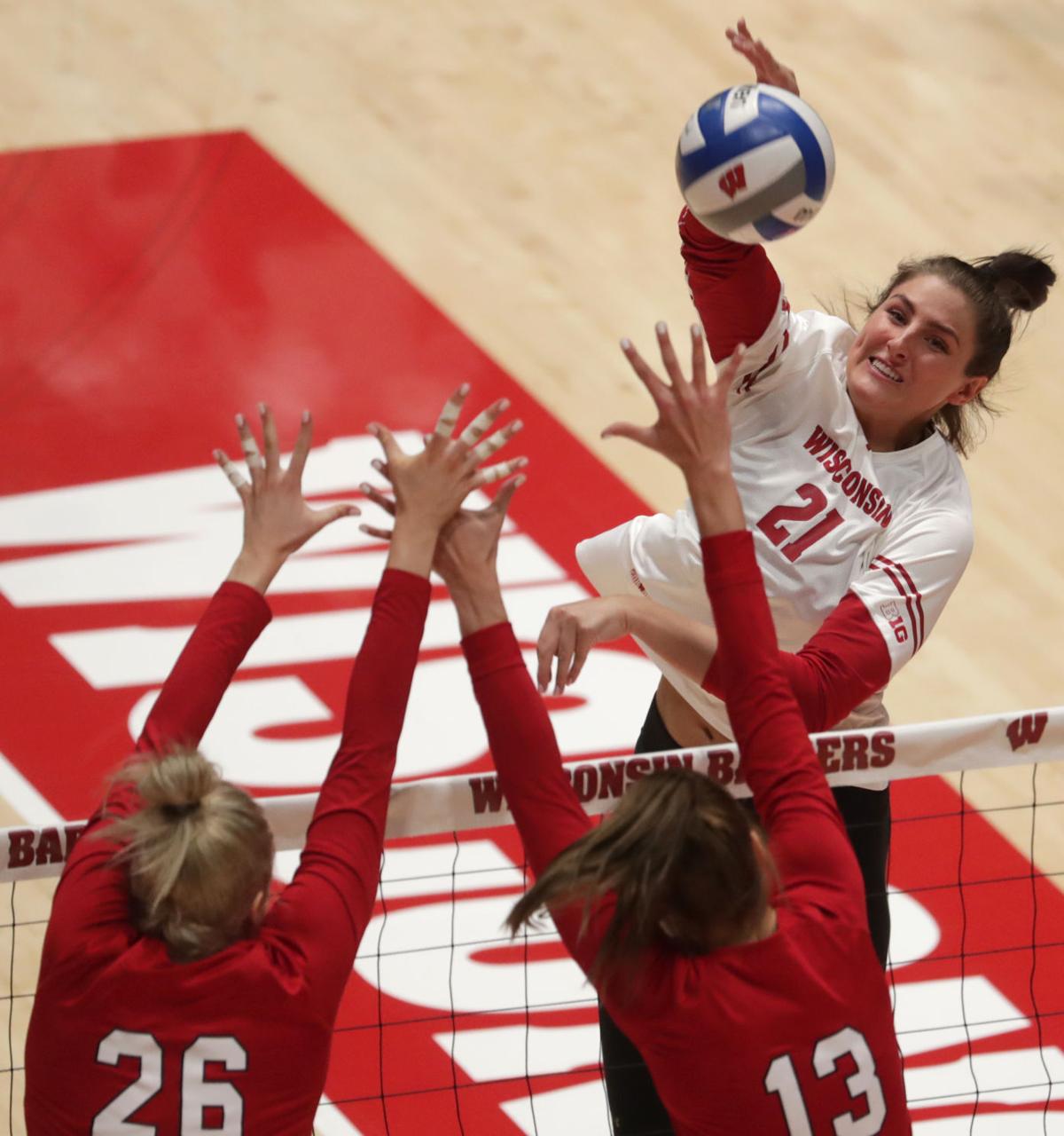 Ranked fifth in the "Badgers" ranking in volleyball from the Big Ten uw vb jump page photo 11-26