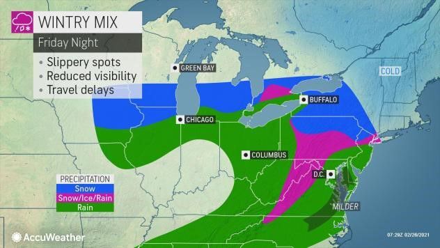 Wintry mix Friday night by AccuWeather