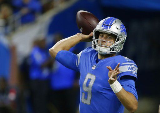 Matt Stafford passes, AP photo