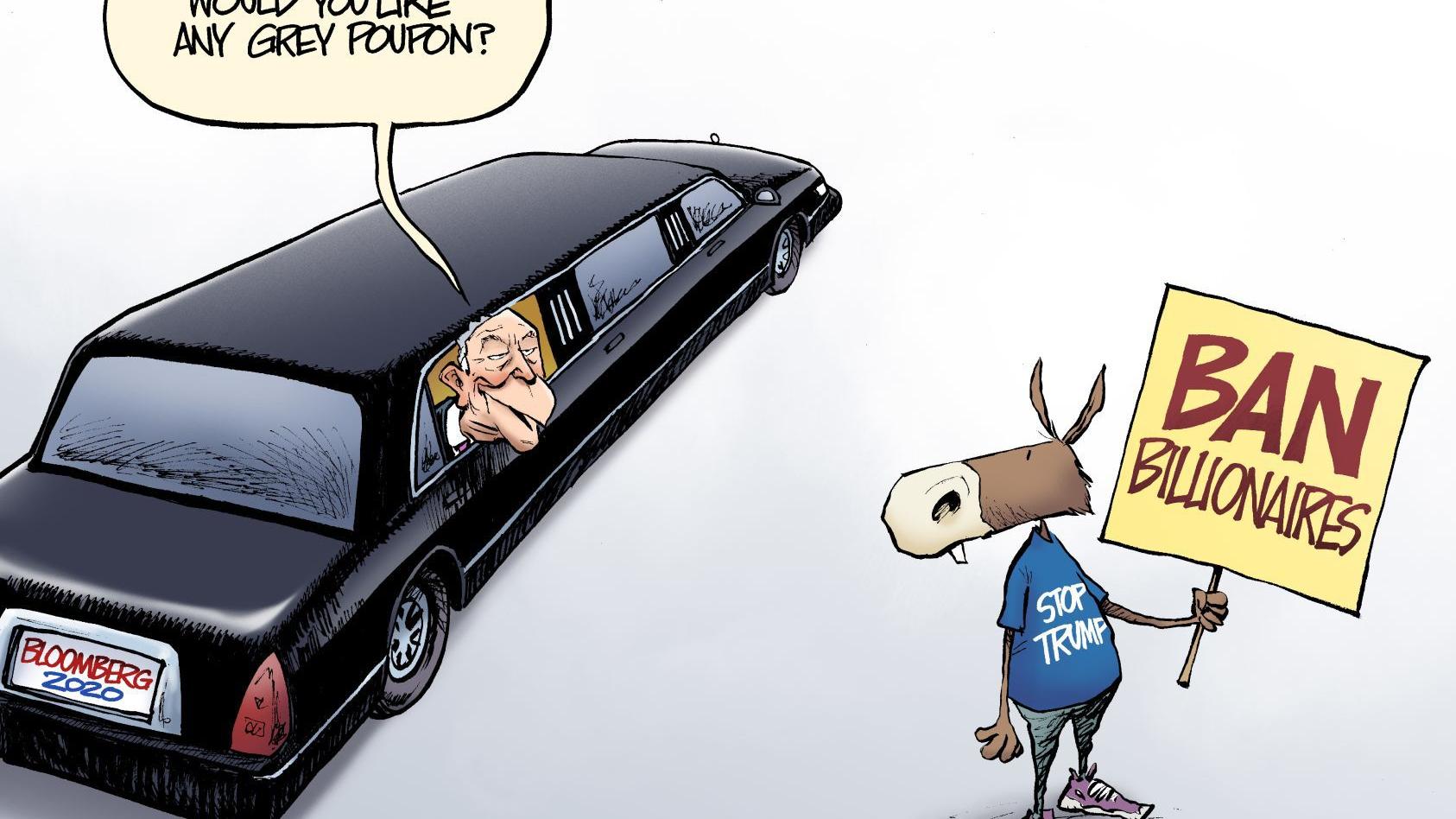 Michael Bloomberg courts Democratic voters, in Nate Beeler's ...