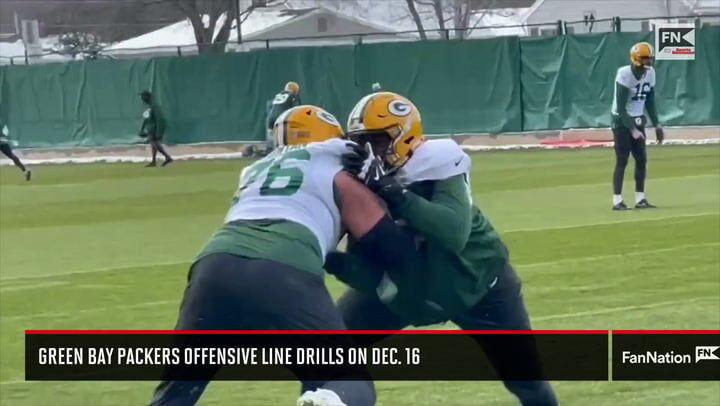 Green Bay Packers Offensive Line Drills on Dec 16