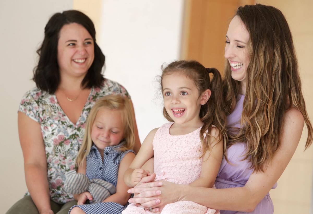 Stephanie and Addie Manthey, and Kelley and Rosalie Manson