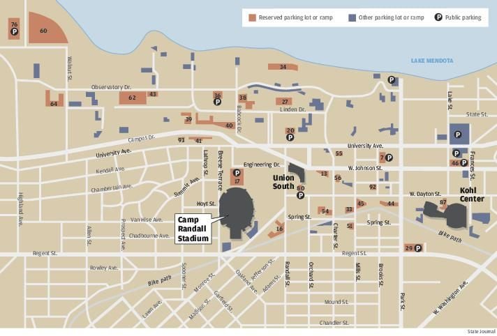 Camp Randall Parking Map Parking near Camp Randall Stadium | | madison.com