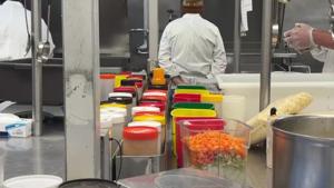 The tight quarters of Willy Street Co-OP’s commercial kitchen