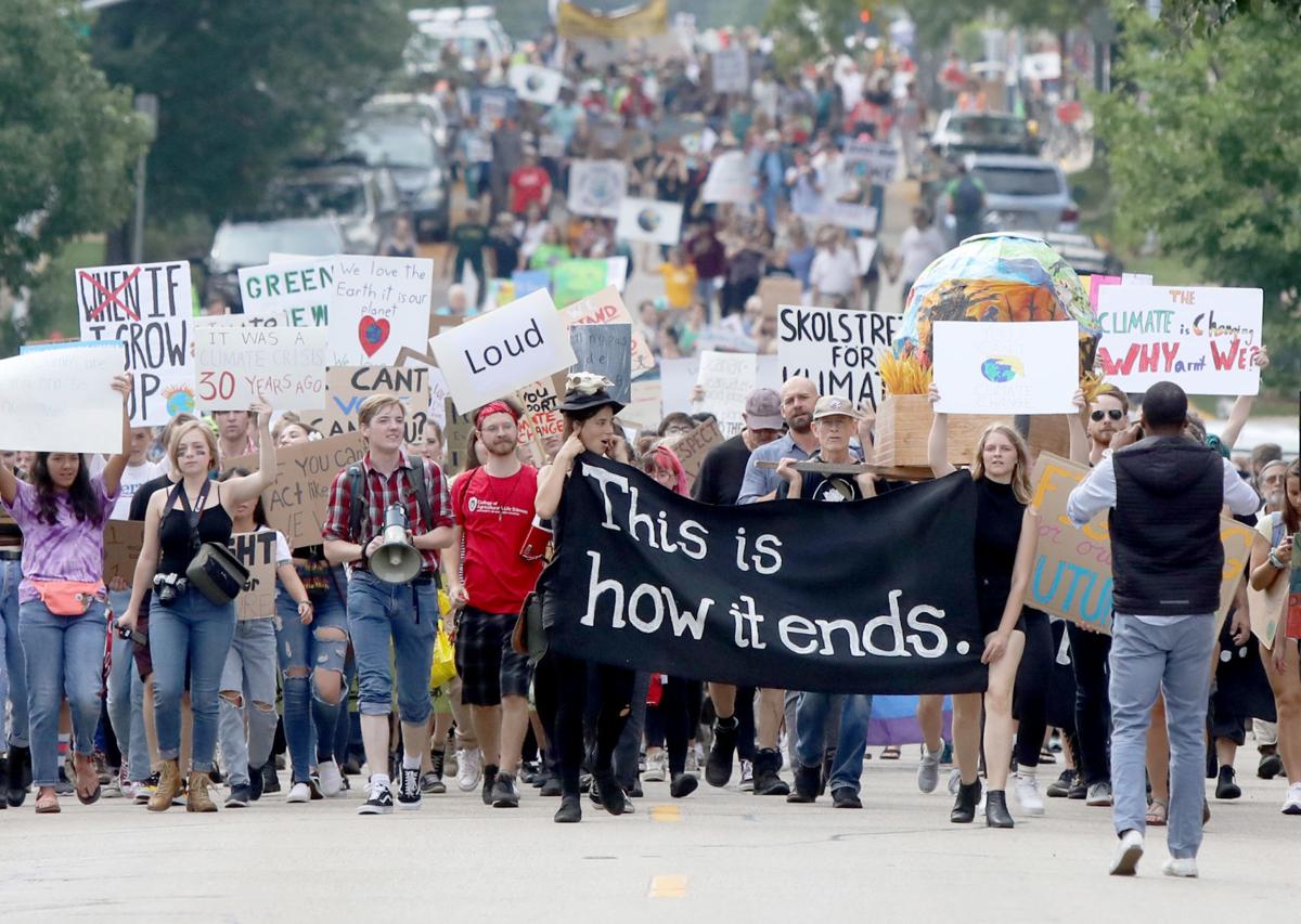 Marching down Main Street