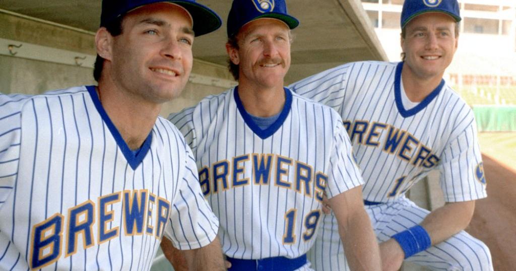 Paul Molitor, Robin Yount, Jim Gantner 1989