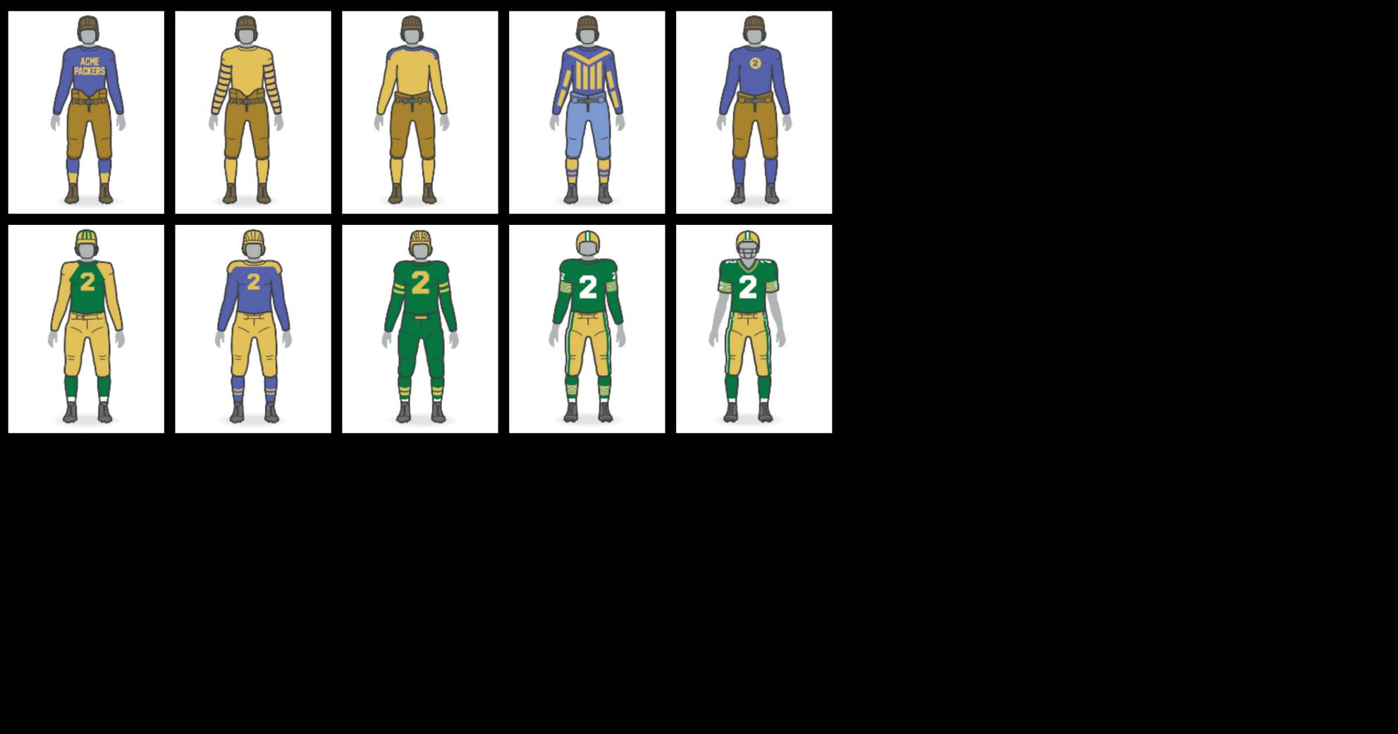 Packers at 100  Explore evolution of Green Bay Packers uniforms