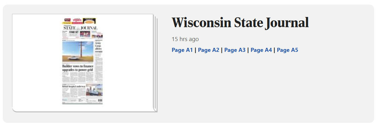 How to access the Wisconsin State Journal E-edition