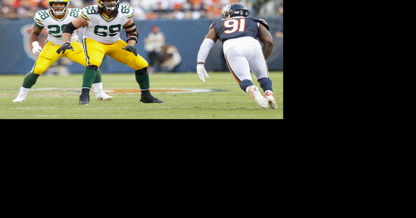 Atlanta Falcons linebacker Kaden Elliss (55) works during the second half  of an NFL football game against the Green Bay Packers, Sunday, Sep. 17,  2023, in Atlanta. The Atlanta Falcons won 25-24. (