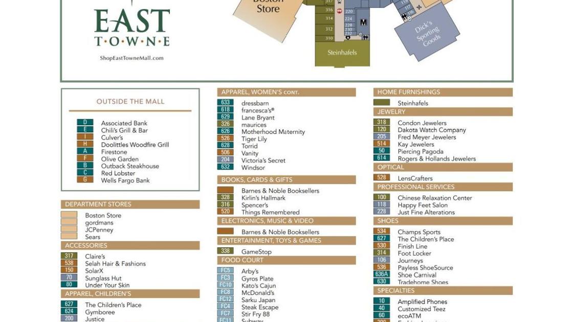 Map of East Towne Mall | | madison.com