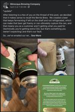 Minocqua Brewing Co. Facebook post