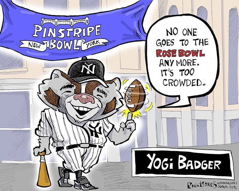 Hands on Wisconsin: Bucky channels Yankee's great Yogi Berra