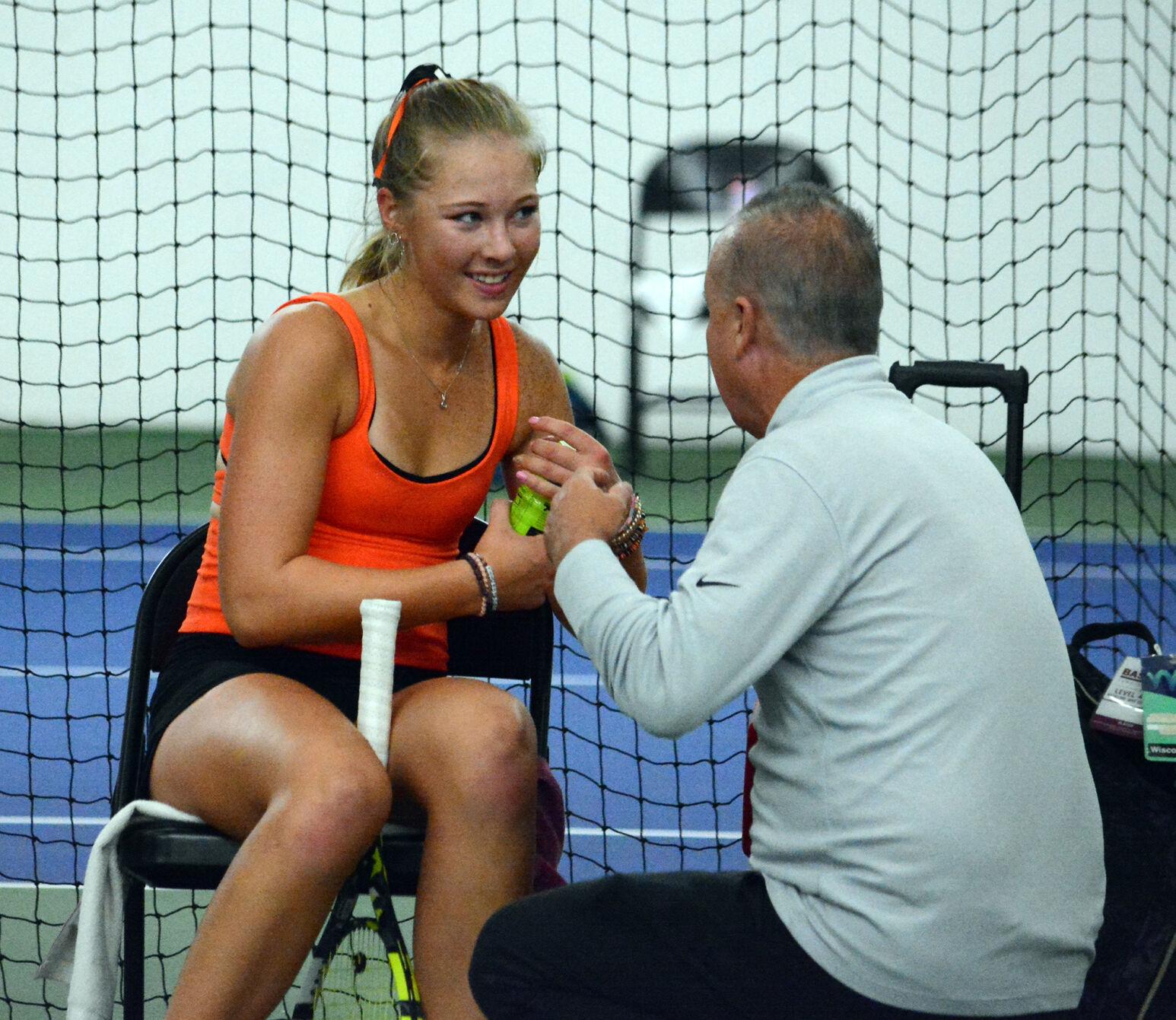 Scene from Saturday's WIAA Division 1 state girls tennis tournament