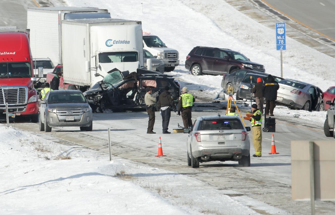 Photos Twodozen vehicles involved in fatal crash near