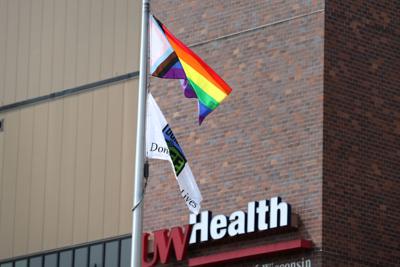 Pride flag at UW Hospital