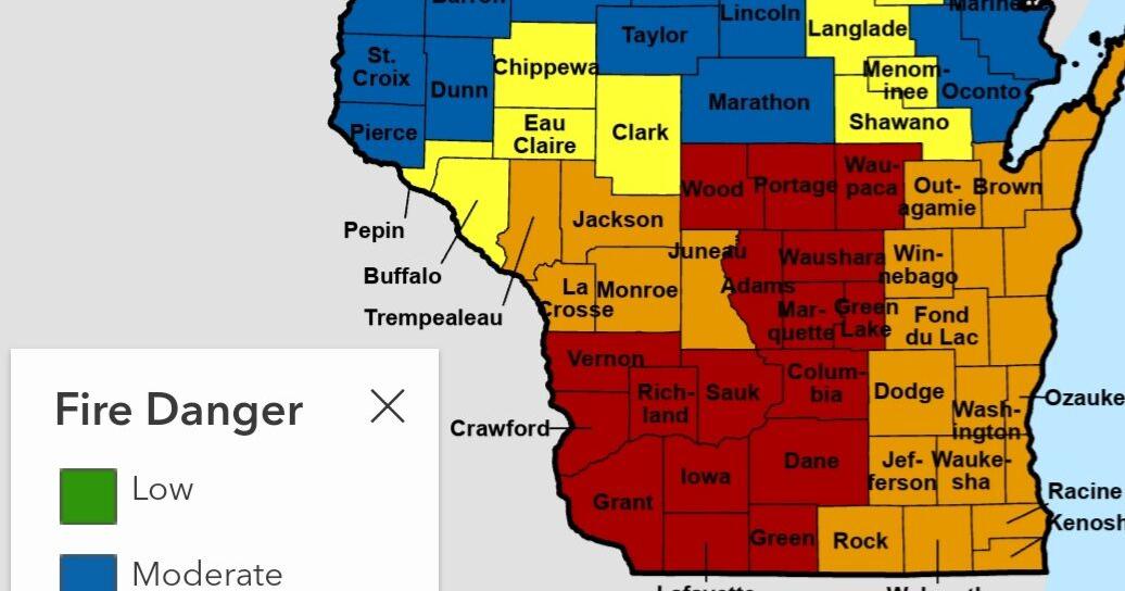 Fire Numbers Wi Fire danger 9-3-23, Wisconsin DNR photo