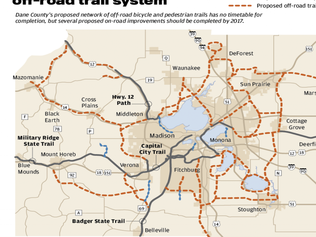 Dane County Bicycle Map Proposal Would Add Hundreds Of Miles Of New Bike Paths In Dane County |  Local News | Madison.com