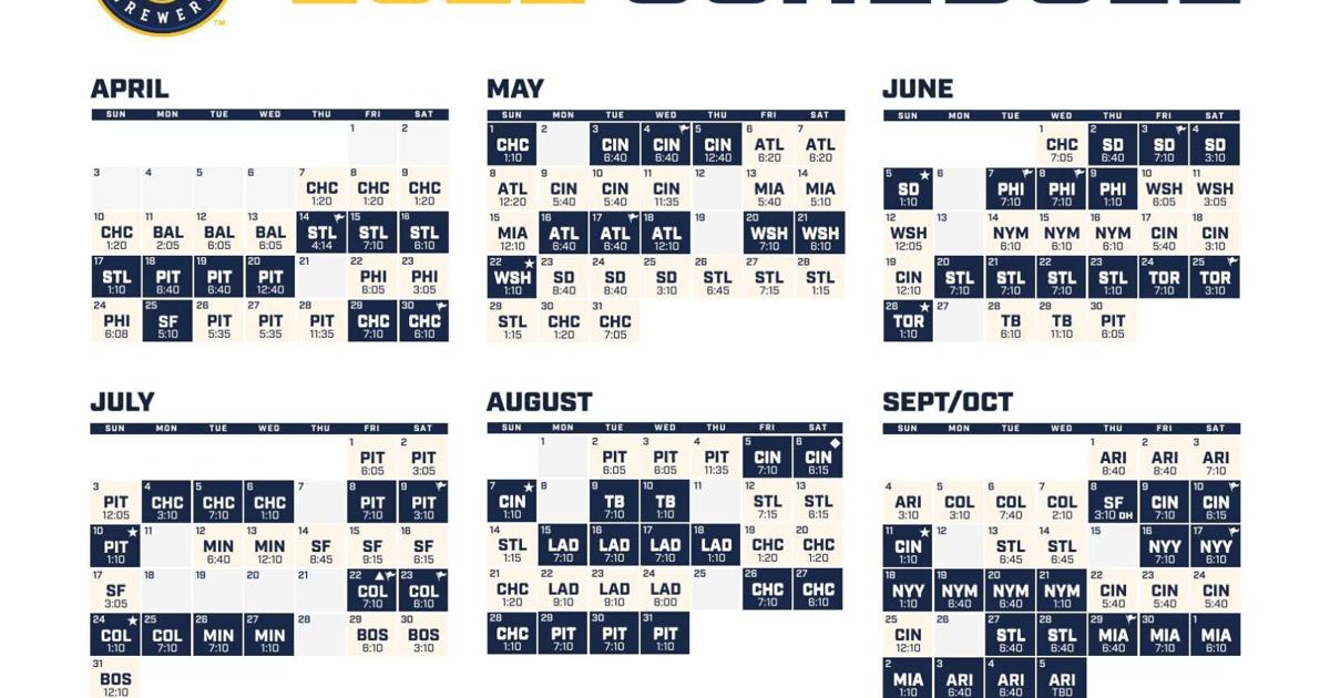 2022 Milwaukee Brewers schedule 2022 Milwaukee Brewers schedule