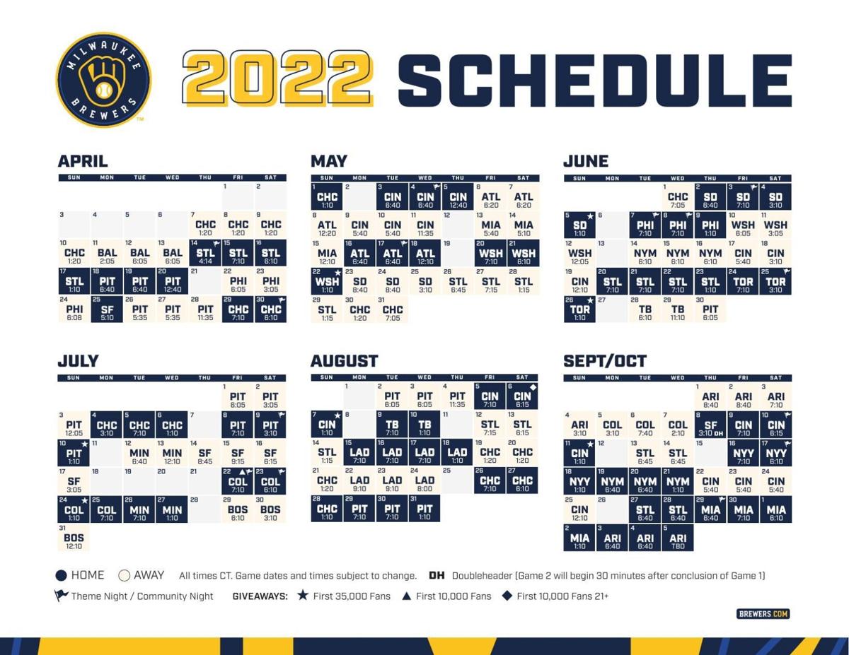 2022 Milwaukee Brewers schedule