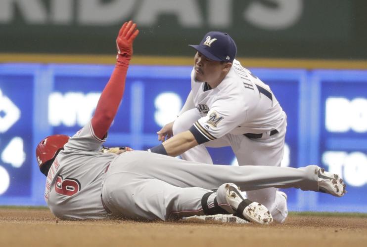 Christian Yelich Reacts to Being Called Out Turning to 2nd Base & Being  Ejected in Brewers vs. Reds 