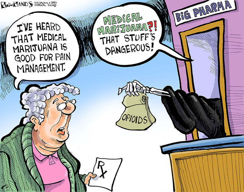 Hands On Wisconsin Medical Marijuana Is Safer Than Legal Alternatives Opinion Cartoon Madison Com