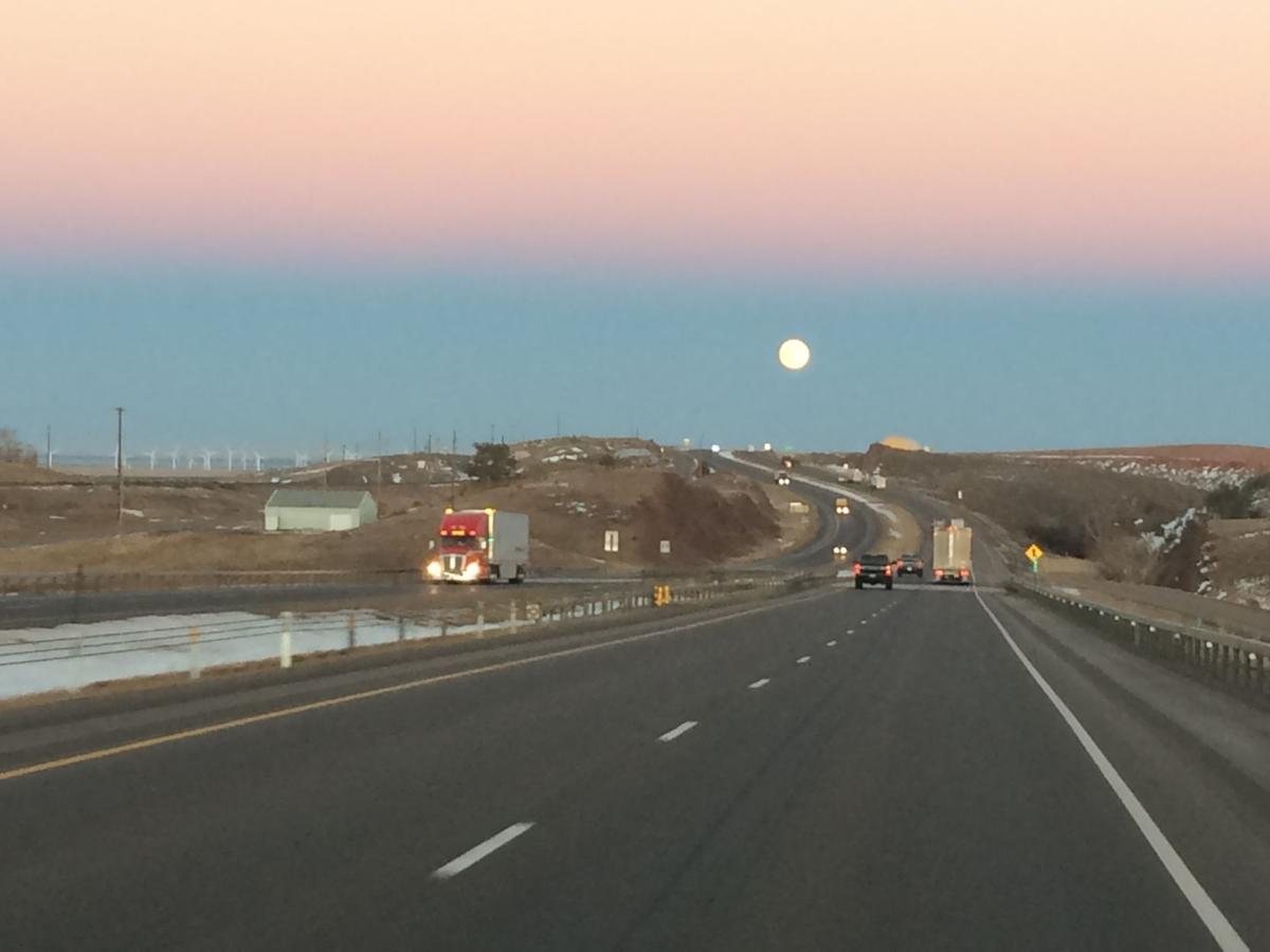 Moonrise near Cheyenne, Wyoming