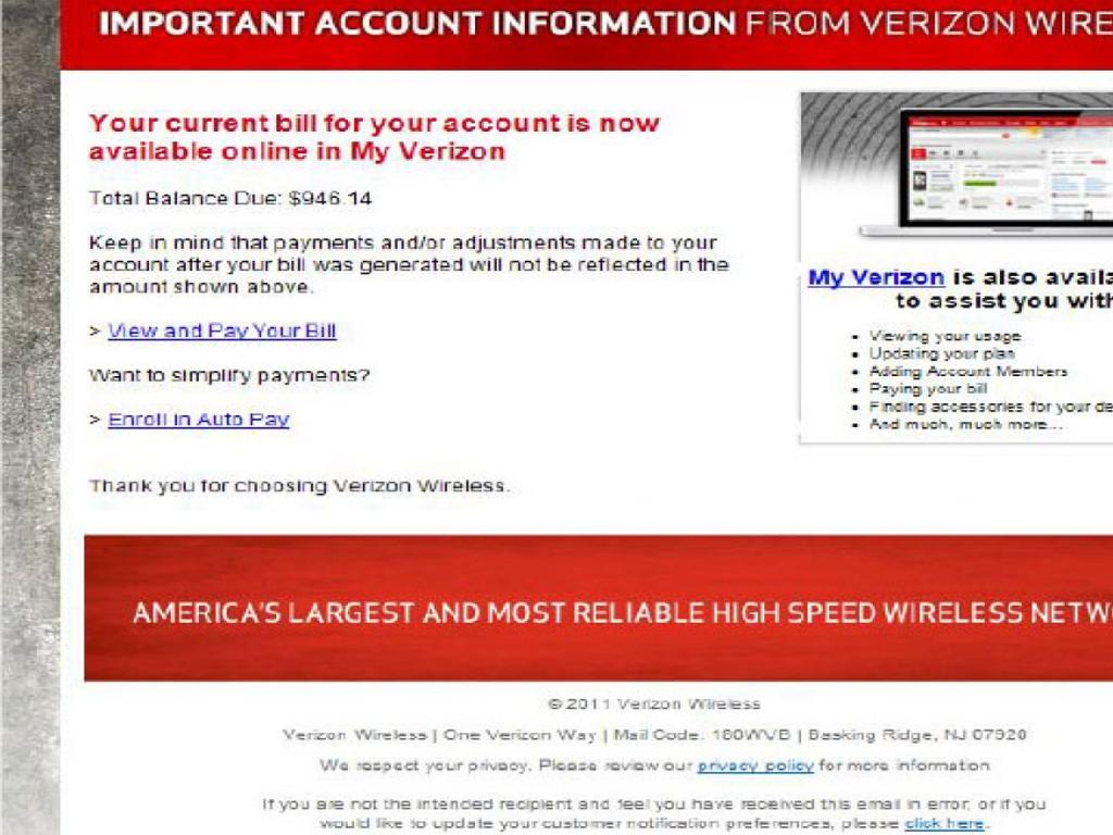Email Looks Like It S From Verizon But It S A Scam Officials Warn Local News Madison Com