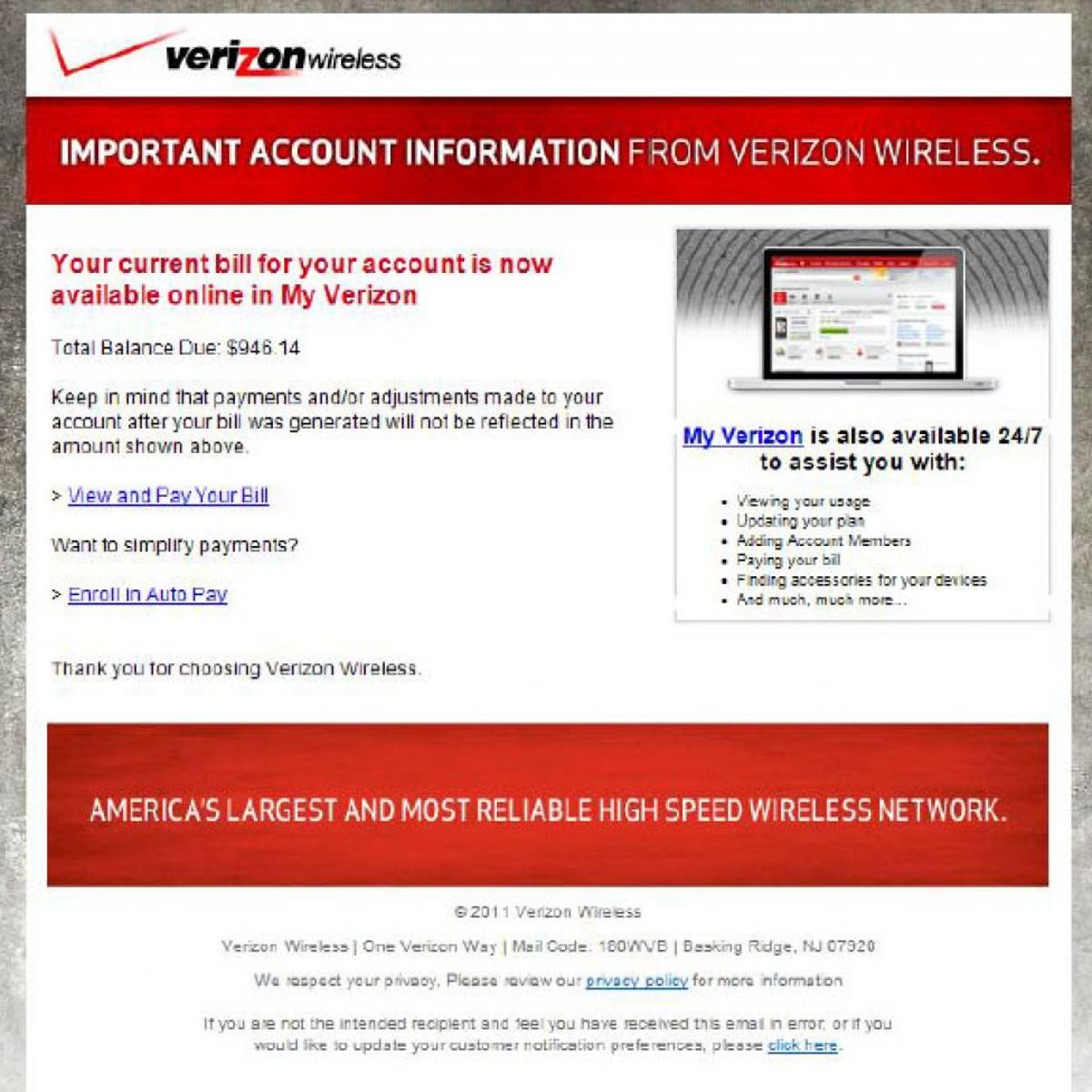 Email Looks Like It S From Verizon But It S A Scam Officials Warn Local News Madison Com Email Looks Like It S From Verizon But It S A Scam Officials Warn Local News Madison Com