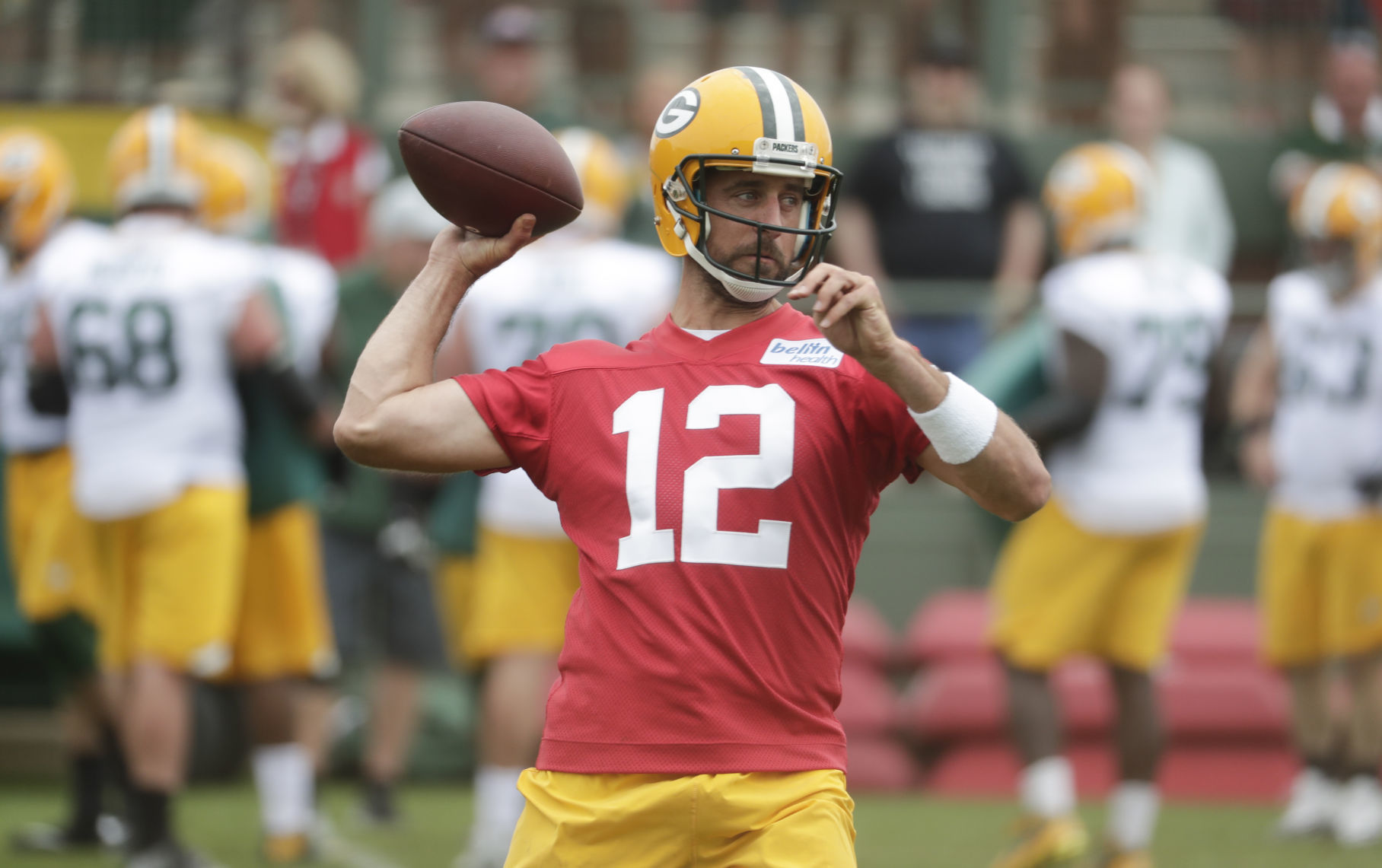 red aaron rodgers practice jersey