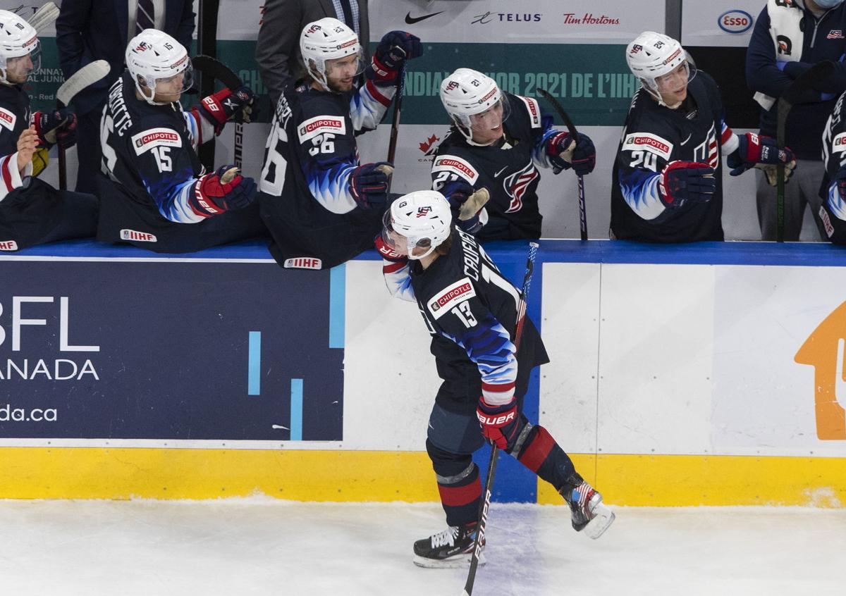 Badgers' Cole Caufield celebrates birthday with goal, US quarterfinal victory at World Junior ...