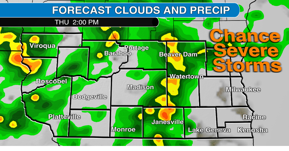 Storms likely in Wisconsin Thursday; severe storms possible