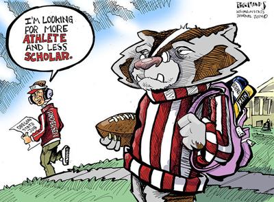 Hands Cartoon: Bucky the scholar