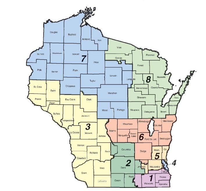 Wisconsin congressional district map