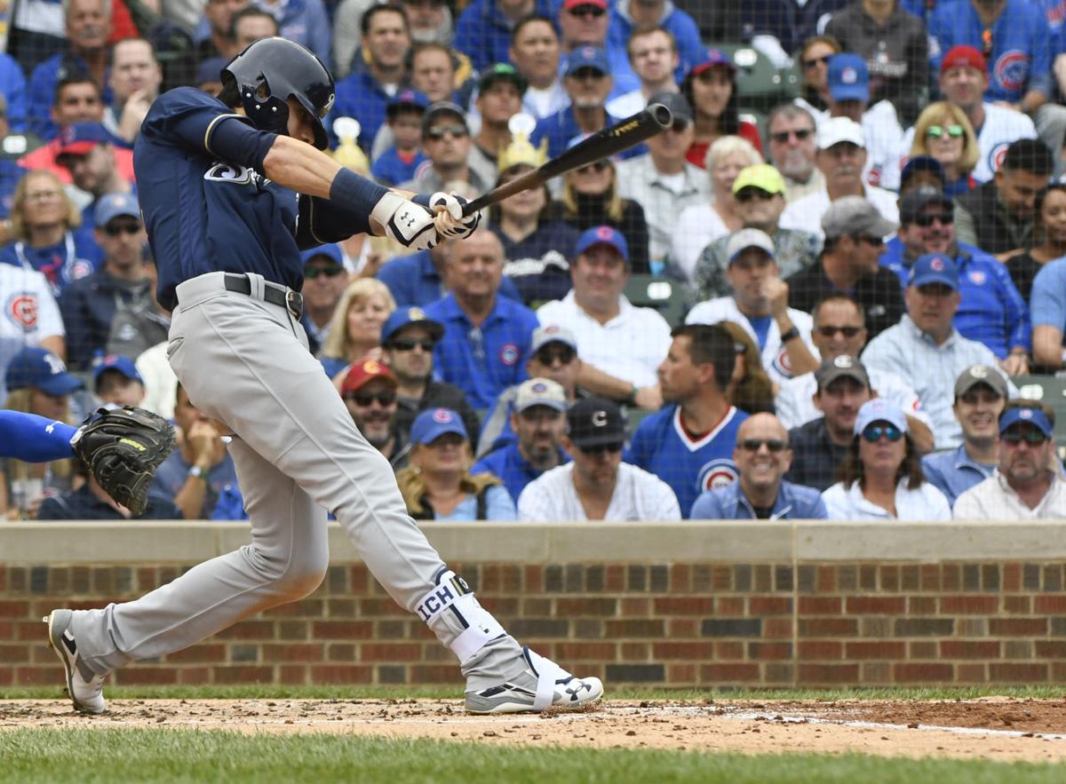 Christian Yelich's brother, Cameron, joins him at the game, then Yelich  hits a homer 