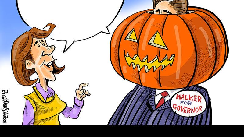 Walker Wears A Jack O Latern In This Week S Contest Opinion Cartoon Madison Com