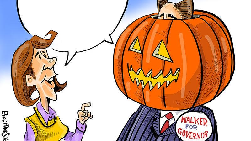Walker Wears A Jack O Latern In This Week S Contest Opinion Cartoon Madison Com
