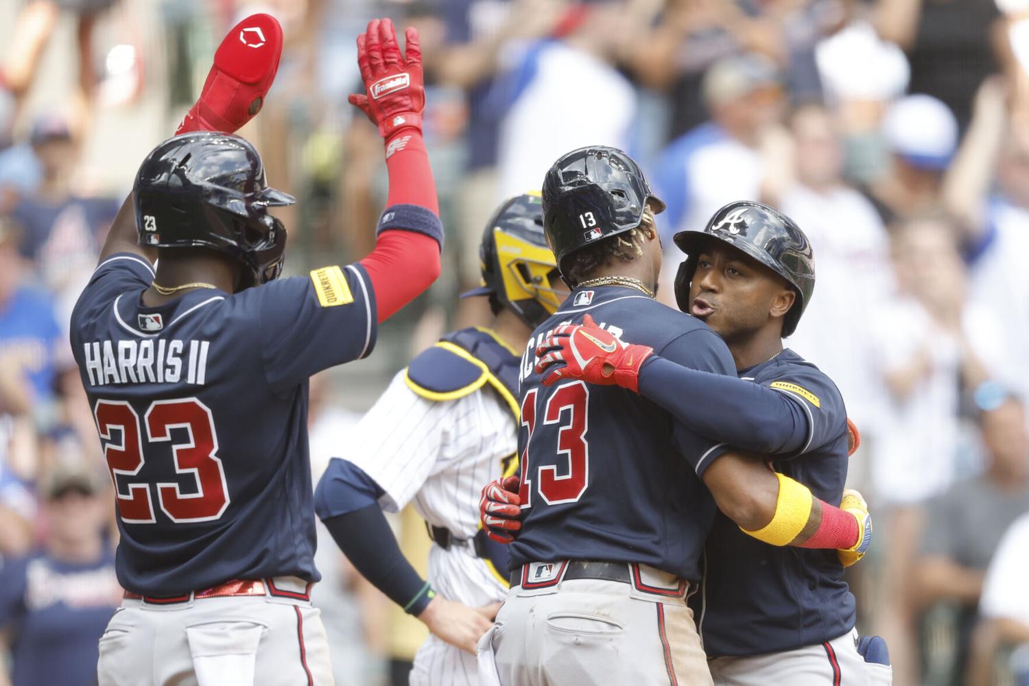 Braves wear new uniforms against Brewers