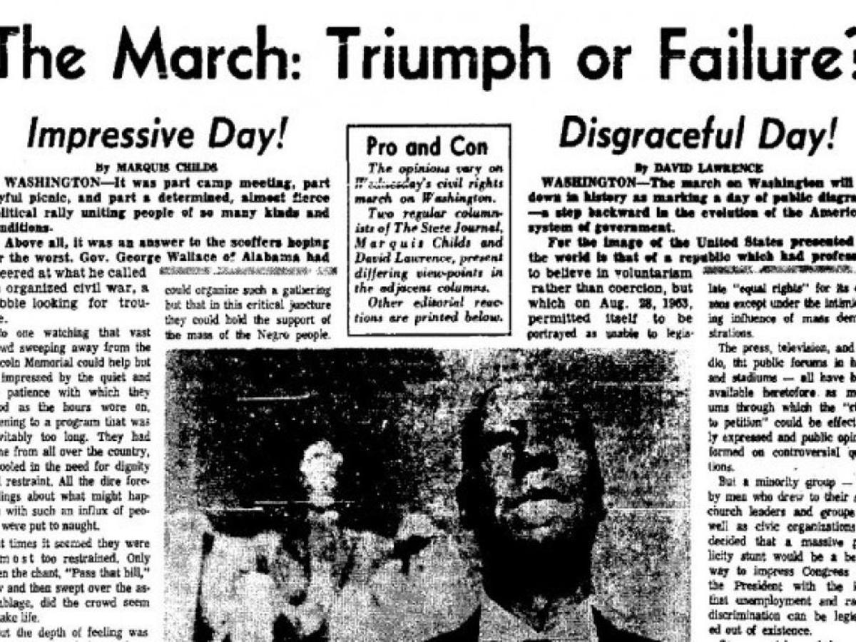 Opposing View From 1963 On The March On Washington Madison Com