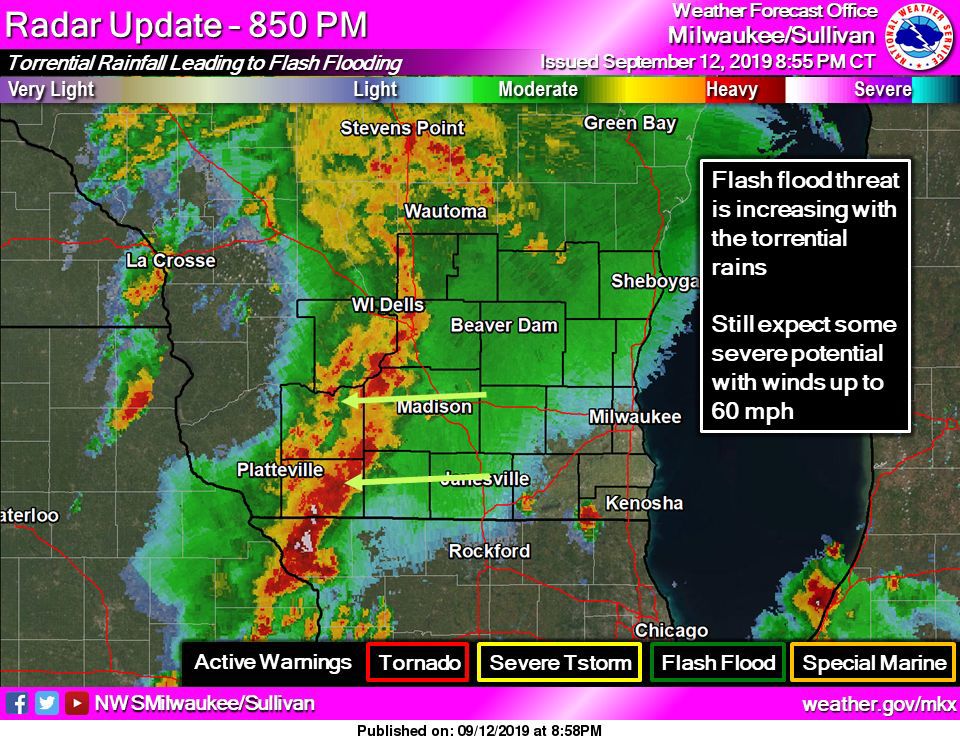 Storms Lash Southern Wisconsin Prompt Flood Warnings Some