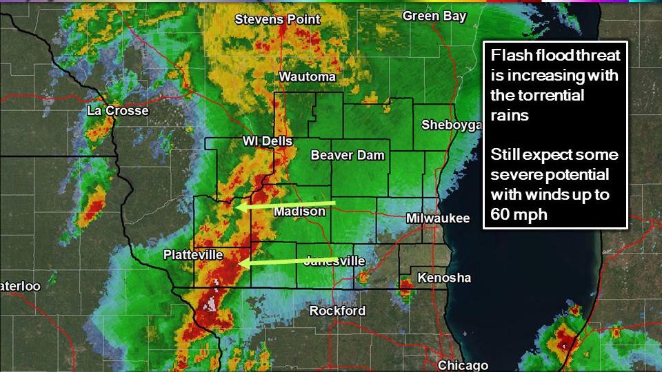Storms Lash Southern Wisconsin Prompt Flood Warnings Some Rural Schools Close Friday Weather Madison Com Wisconsin Flooding Map 2022