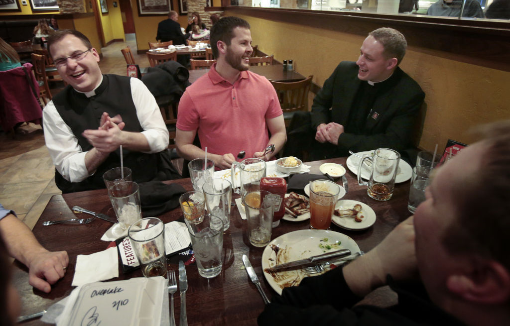 Seminarians dining out together