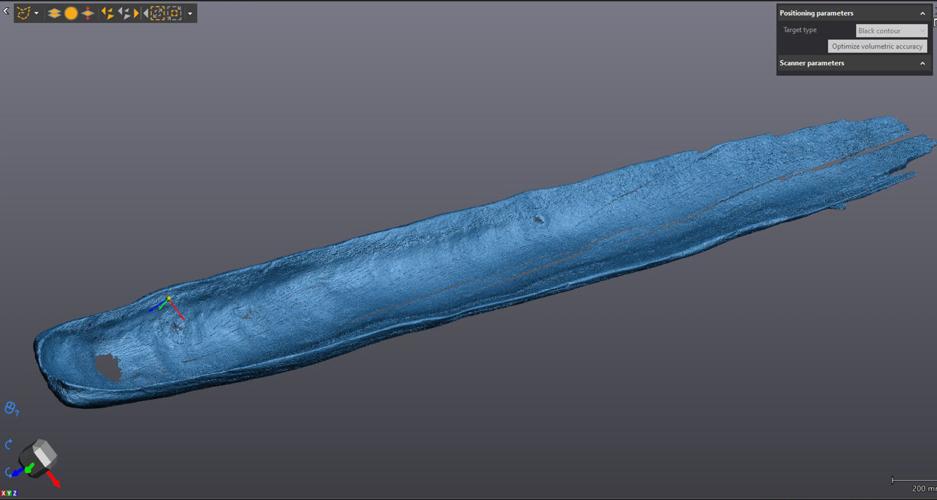 Dugout canoe scanned