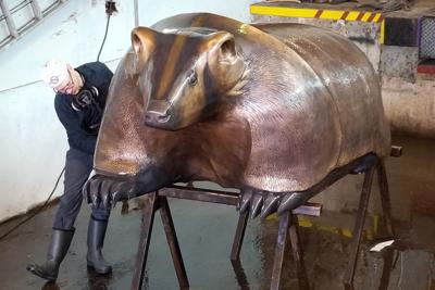 Bronze Badger Statue By Ho Chunk Artist Harry Whitehorse To Be