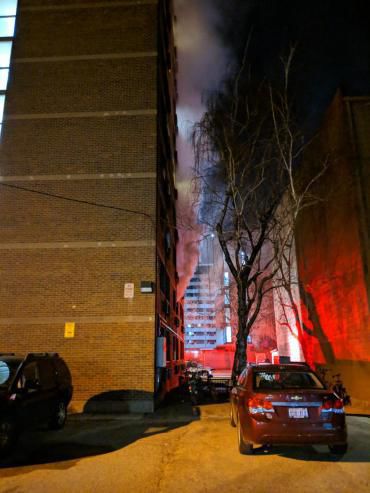Candle ignites fire, displaces 1 at Downtown apartment building