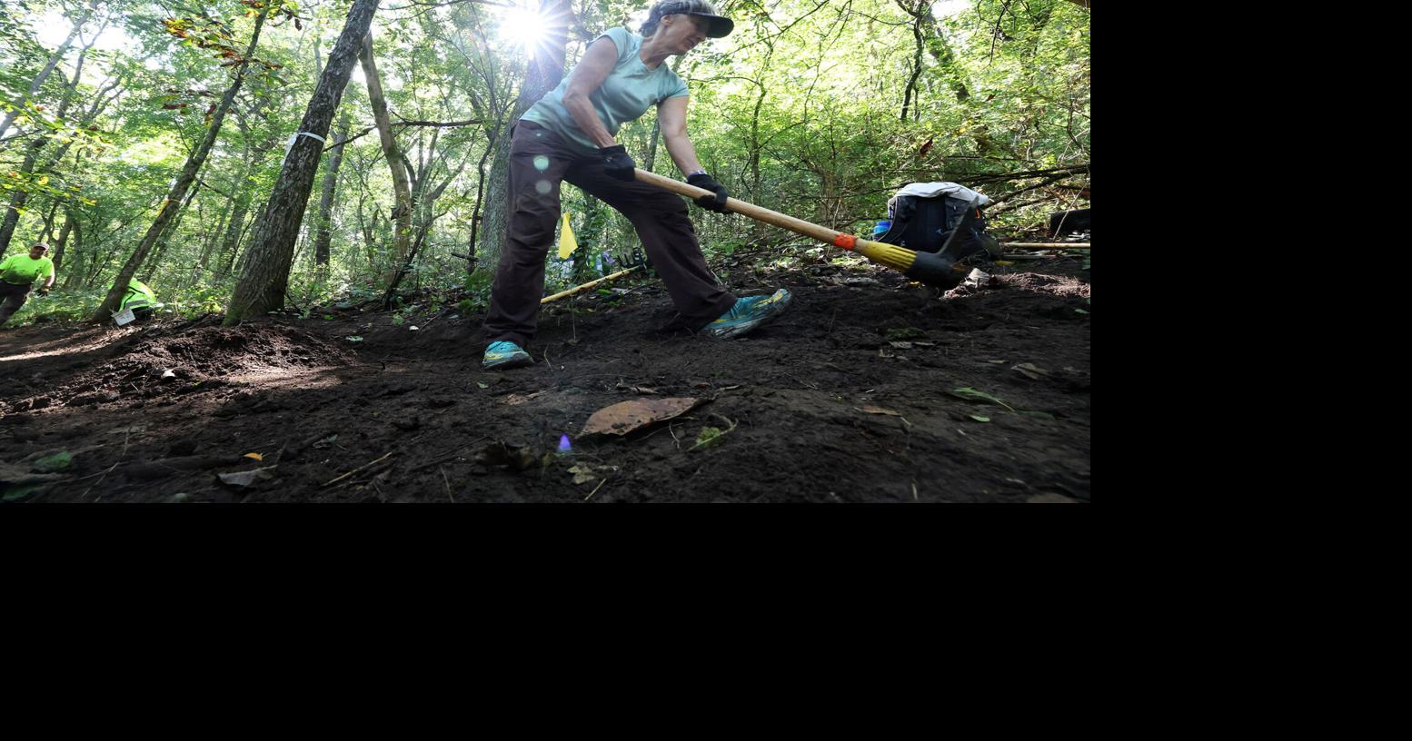 Photo of the day: Volunteers build a new trail at Indian Lake County Park
