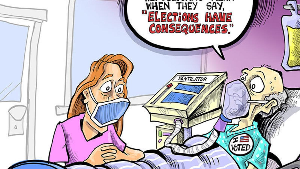 Hands On Wisconsin Pandemic Primary Means This Election Has Consequences Opinion Cartoon Madison Com